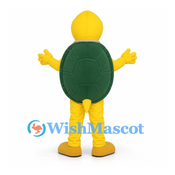 Turtle Mascot Costume in Yellow with Green Shell