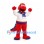 Dragon Sailor Mascot Costume in Red with White Shirt and Blue Neck Tie
