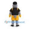 Bird Mascot Costume with Black Jersey and Yellow Shorts