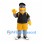 Bird Mascot Costume with Black Jersey and Yellow Shorts