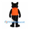 Fox Mascot Costume in Black with Orange Vest
