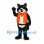 Fox Mascot Costume in Black with Orange Vest