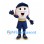 Baseball Mascot Costume with Navy Uniform and Cap