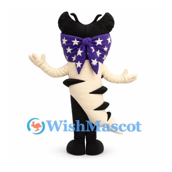 Tornado Mascot Costume with Star Bandana and Black Mask
