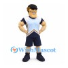 Sportsman Mascot Costume with Navy Cap and Blue Uniform
