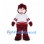 Bear Mascot Costume in Burgundy with White Hockey Jersey