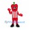 Red Pepper Mascot Costume with Red and White Striped Shirt