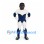 Superhero Mascot Costume with White and Navy Suit and Eye Mask