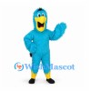 Blue Bird Mascot Costume with Yellow Beak and Black Tail