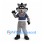 Raccoon Mascot Costume with Navy Sports Shirt and Striped Tail