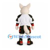 Wolf Mascot Costume in Cream with White Sports Shirt