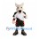 Wolf Mascot Costume in Cream with White Sports Shirt