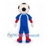 Soccer Ball Mascot Costume with Blue Sports Uniform