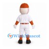 Baseball Mascot Costume with White Uniform and Orange Helmet