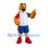 Parrot Mascot Costume with White Jersey and Blue Shorts