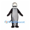 Seal Mascot Costume in Black and Gray with Toothy Mouth