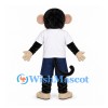 Monkey Mascot Costume with White Shirt and Navy Shorts