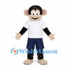 Monkey Mascot Costume with White Shirt and Navy Shorts
