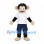 Monkey Mascot Costume with White Shirt and Navy Shorts