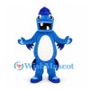 Shark Mascot Costume in Blue with White Belly and Small Cap