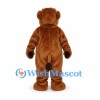 Mammoth Mascot Costume in Brown with Long Trunk and White Tusks