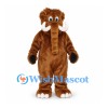 Mammoth Mascot Costume in Brown with Long Trunk and White Tusks