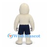 Yeti Mascot Costume with Gray Shirt and Navy Shorts
