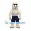 Yeti Mascot Costume with Gray Shirt and Navy Shorts