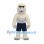 Yeti Mascot Costume with Gray Shirt and Navy Shorts