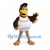 Bird Mascot Costume with Baseball Belly and Red Cap