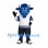 Bull Mascot Costume in Blue with White Hockey Jersey