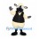 Sheep Mascot Costume in Cream with Black Vest