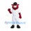 Bull Mascot Costume in Red with White Baseball Uniform