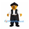 Cat Pirate Mascot Costume with Black Hat and Cape