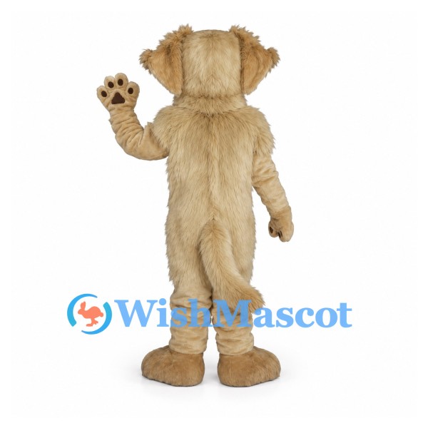 Dog Mascot Costume in Cream with Large Paw Pads