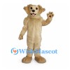 Dog Mascot Costume in Cream with Large Paw Pads