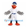 Seagull Mascot Costume with White Baseball Uniform