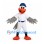 Seagull Mascot Costume with White Baseball Uniform