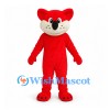Koala Mascot Costume in Red with Cream Cheeks