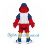 Cardinal Mascot Costume with Pinstripe Baseball Jersey