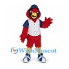 Cardinal Mascot Costume with Pinstripe Baseball Jersey