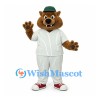 Wildcat Mascot Costume with White Pinstripe Baseball Uniform