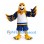 Eagle Mascot Costume with White Jersey and Blue Wing Details