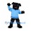 Black Dog Mascot Costume with Blue Sports Jersey