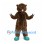 Beaver Mascot Costume in Brown with Broad Tail and Teal Shoes