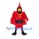 Cardinal Mascot Costume in Red with Black Belt and Gold Necklace