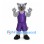 Wolf Mascot Costume with Purple Basketball Uniform
