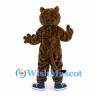 Jaguar Mascot Costume in Brown with Spotted Fur and Blue Shoes