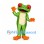 Tree Frog Mascot Costume in Green with Red Eyes and Orange Feet