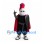 Knight Mascot Costume with Silver Helmet and Red Cape